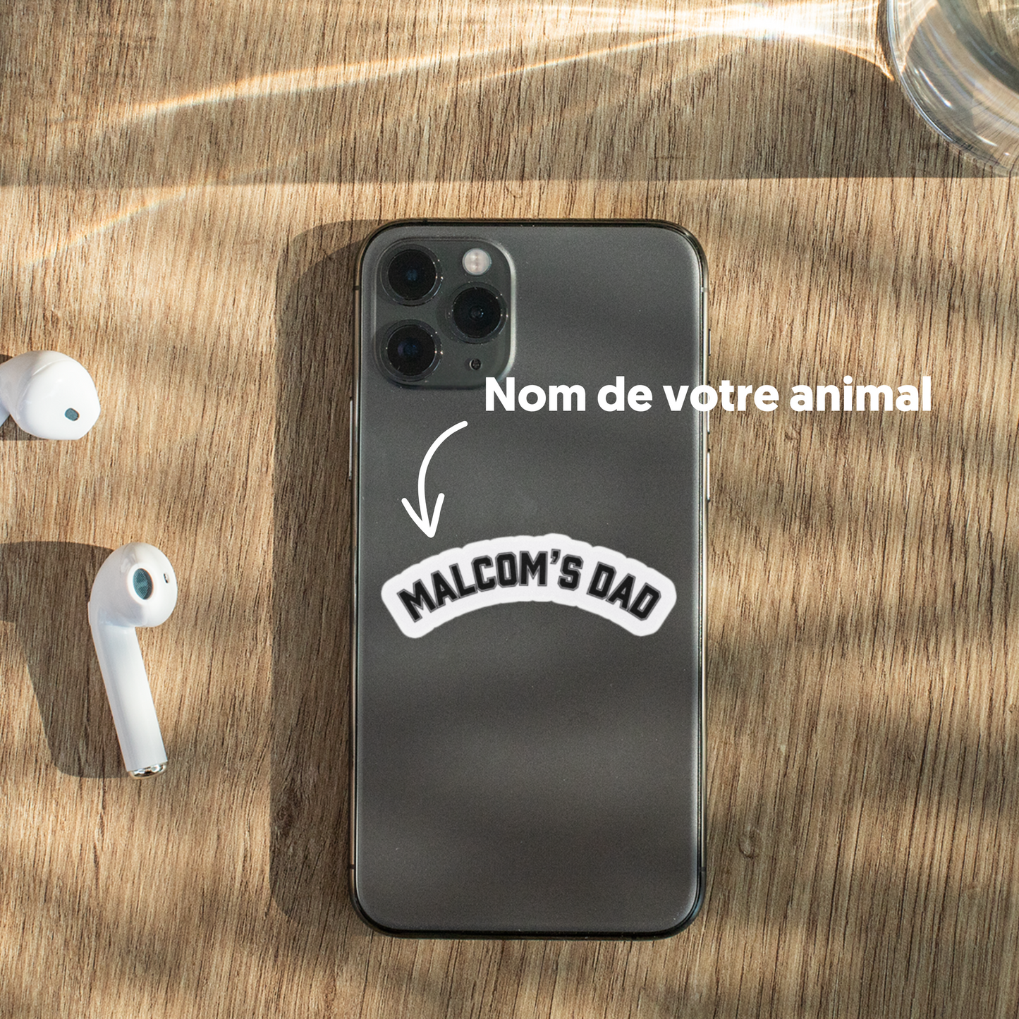 Stickers personnalisé NOM + DAD 🐶🐱🐰🐢