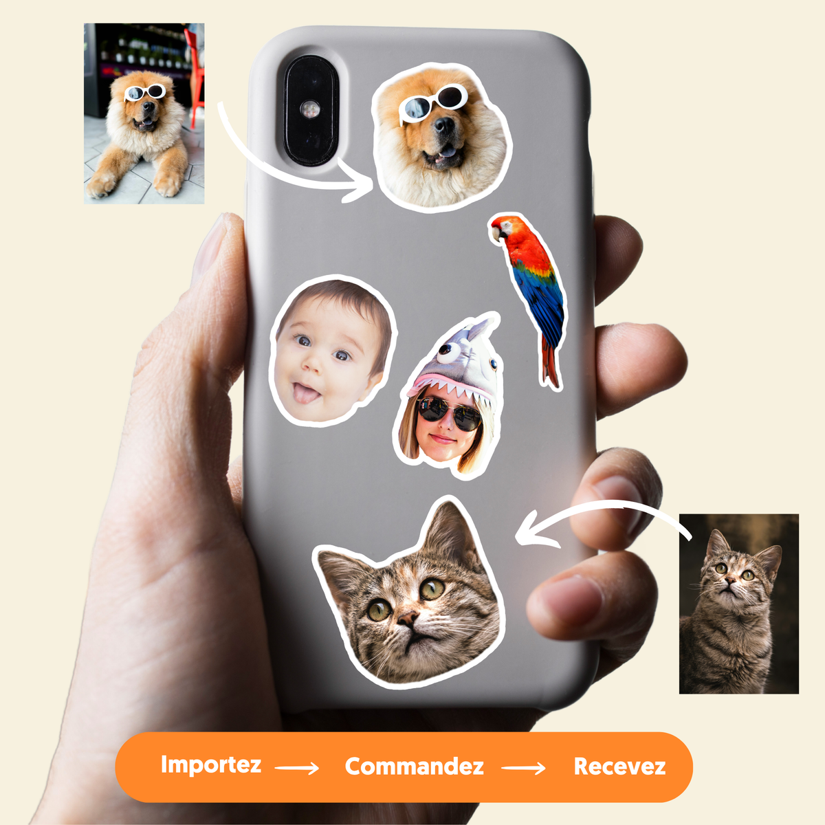 Stickers personnalisés 🐶🐱👶🐢👦