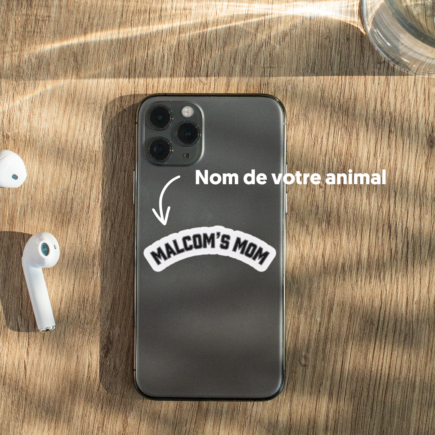 Stickers personnalisé NOM + MOM 🐶🐱🐰🐢