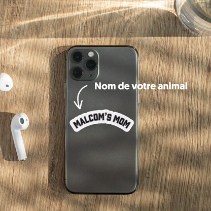 Stickers personnalisé NOM + MOM 🐶🐱🐰🐢