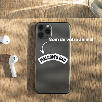 Stickers personnalisé NOM + DAD 🐶🐱🐰🐢